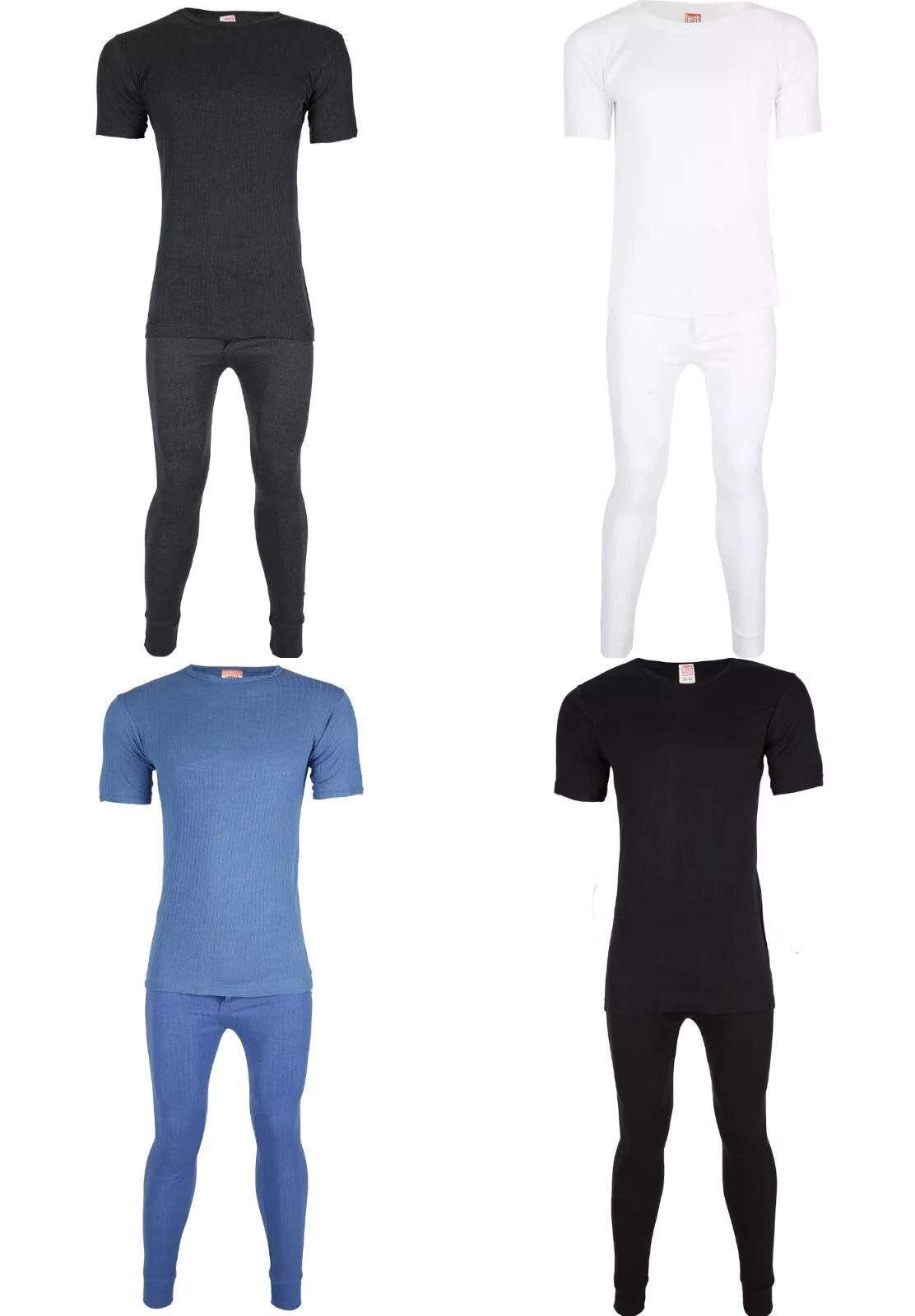 Men's Thermal Underwear Set - Long Sleeve Top & Bottoms - Multiple Colors